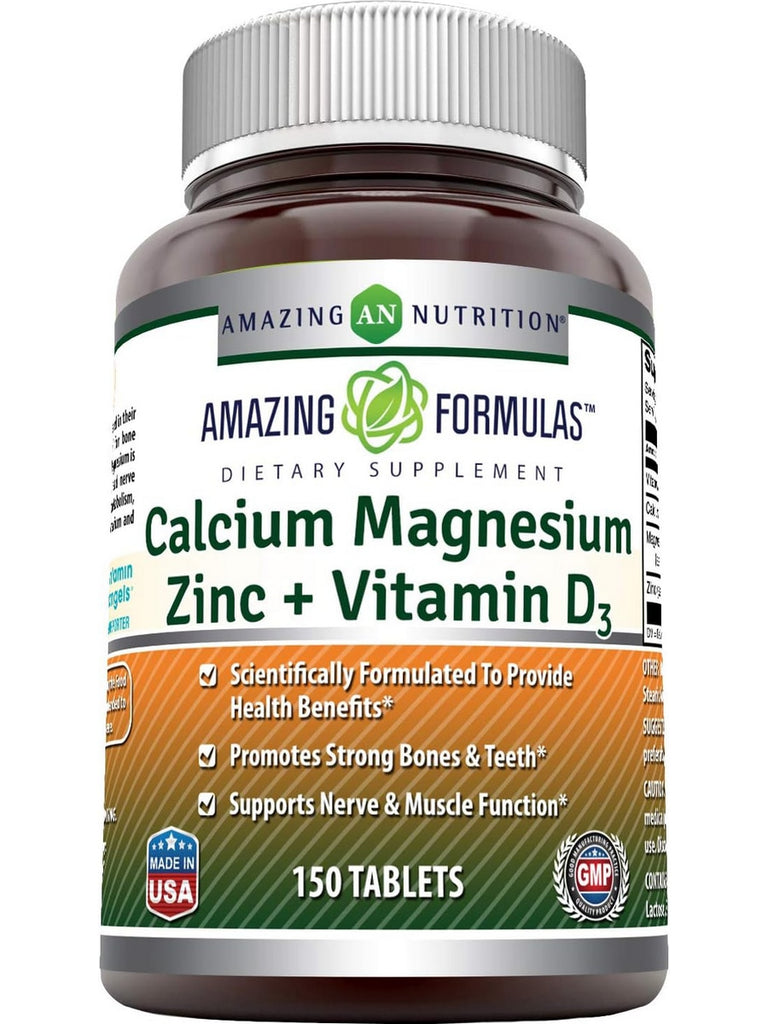 Calcio, Magnesio, Zinc + Vitamina D3 Amazing Formulas