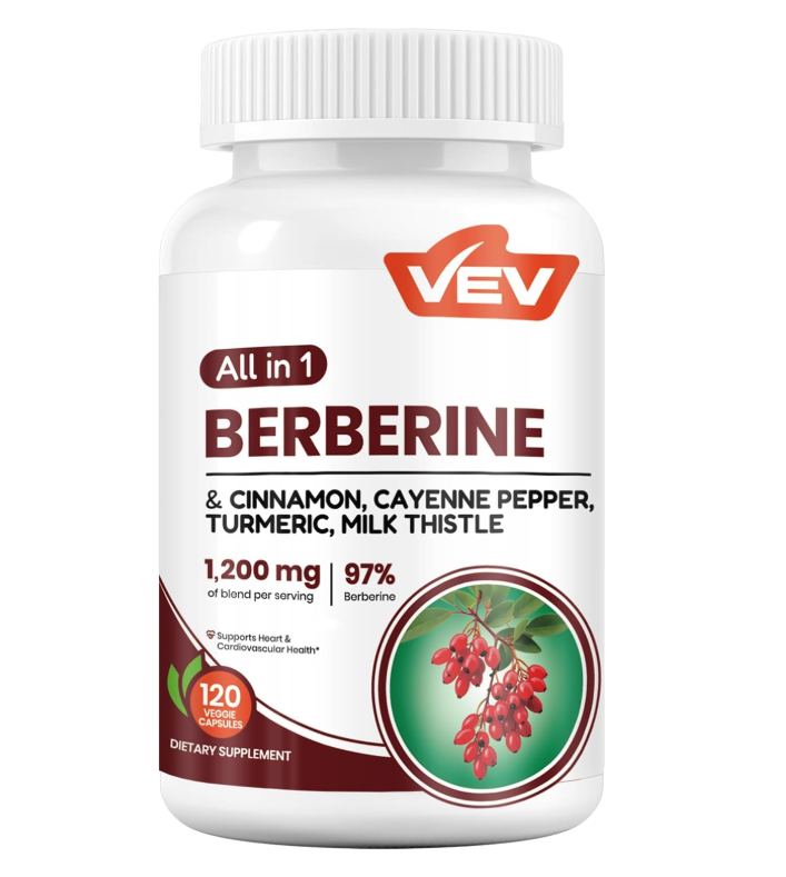 Berberina 5 en 1 1200mg con canela de Ceilán, pimienta de Cayena
